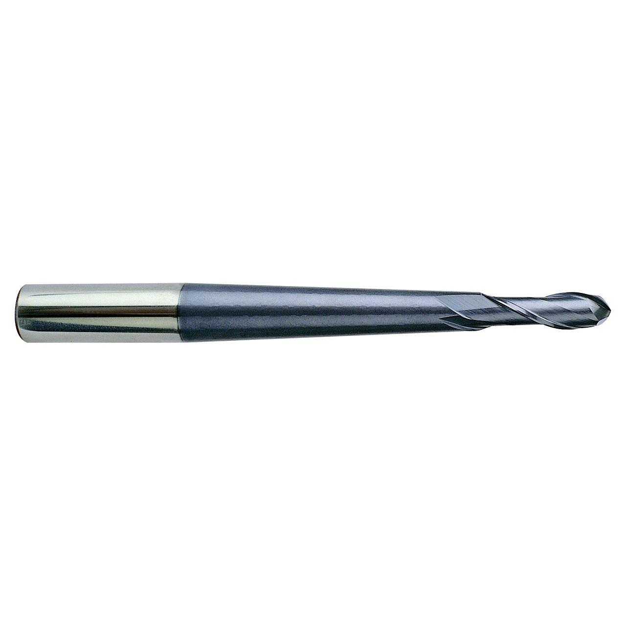 YG1 93540 | 3/8" Diameter x 5/8" Shank x 1-3/16" LOC x 4-29/32" LBS x 7-3/4" OAL x 3/16" Radius x 30 Degree Helix Angle 2 Flute ALTiN Coated Carbide Ball Nose End Mill