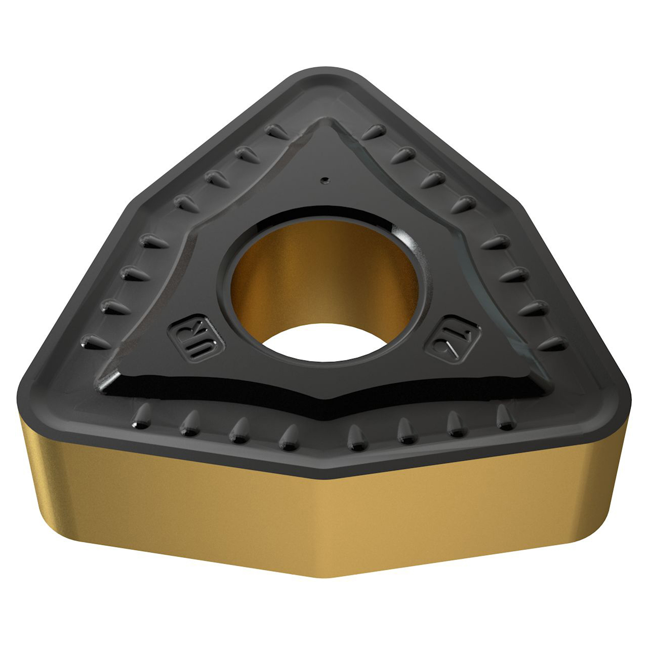 YG1 22002359 | WNMG434-UR 1/2" Inscribed Circle x 3/16" Thickness x 0.307" Length x 1/16" Radius 6 Cutting Edge YG3115 Grade TiCN-Al2O3 Coated Carbide WNMG Turning Negative Insert