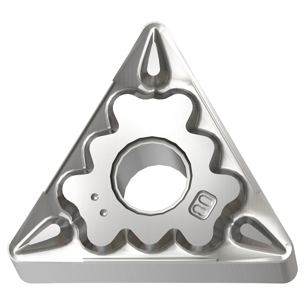 YG1 22002536 | 0.375" Inscribed Circle x 0.187" Thickness x 0.031" Radius x 0.618" Edge Length 6 Edge Count Uncoated Cermet Turning Negative Insert