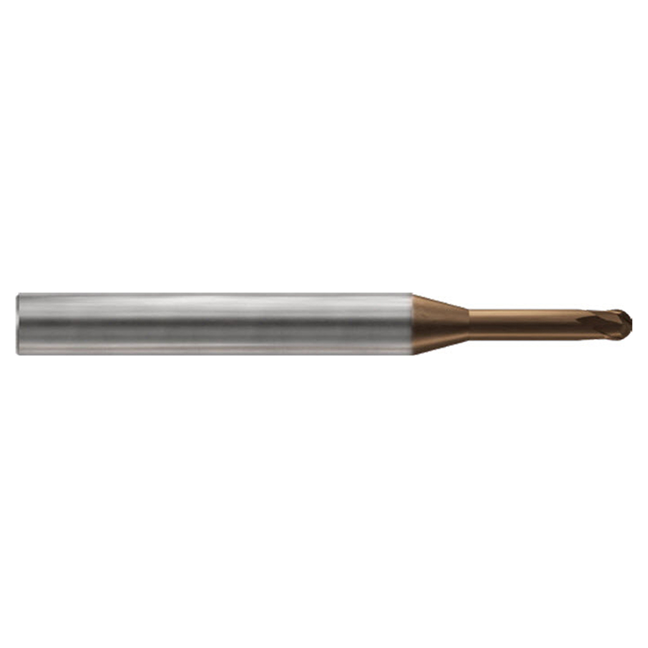 YG1 HPI91030 | 2/17" Diameter x 3/19" Shank x 2/17" LOC x 1-23/40" OAL x 1.50mm Ball Nose Radius x 30 Degree Helix Angle 2 Flute C-Coated Carbide Ball Nose End Mill