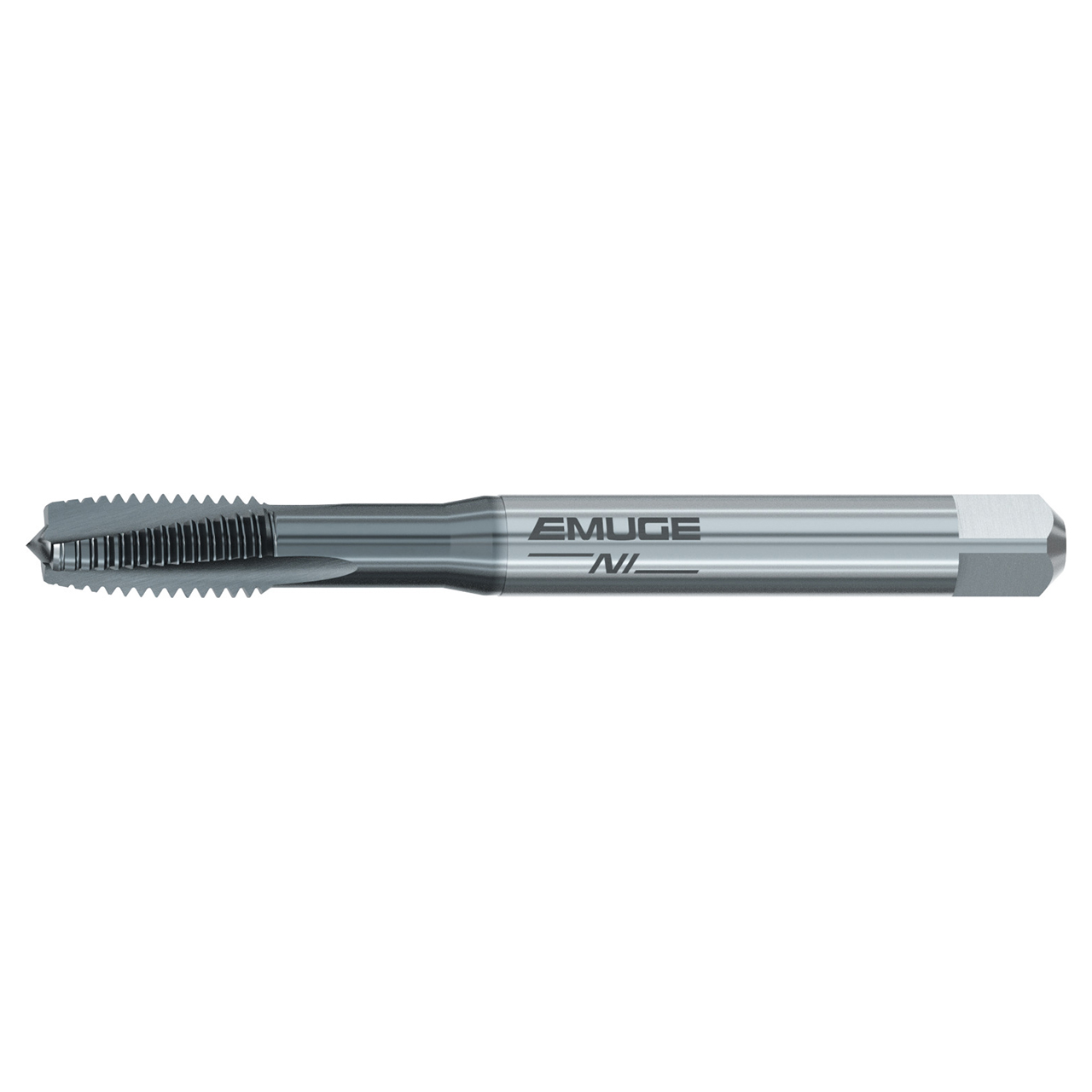 Emuge B030J411.5487 | UNJC 3/8"-16 Size x 10.00mm Shank x 22.00mm Thread Length x 100.00mm OAL x 8 Degree Helix Angle 3BX Class TICN Coated HSSE-PM Spiral Flute Tap
