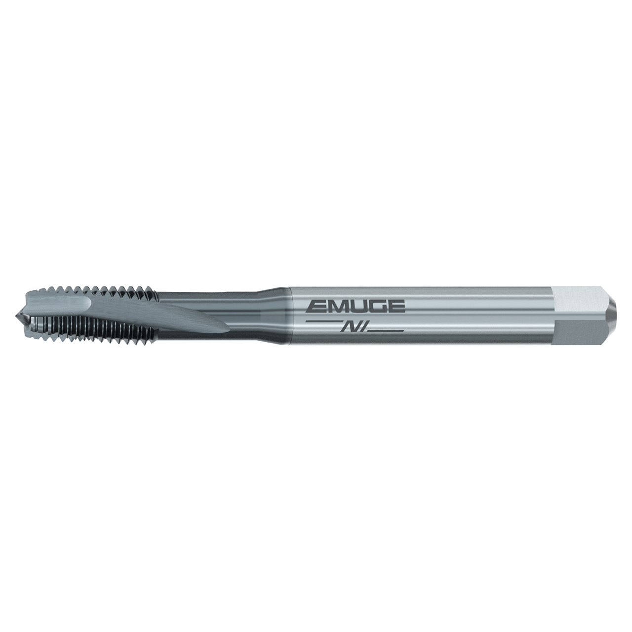 Emuge B438J411.5512 | UNJF 5/16"-24 Size x 8.00mm Shank x 17.00mm Thread Length x 90.00mm OAL x 10 Degree Helix Angle 3BX Class TICN Coated HSSE-PM Spiral Flute Tap