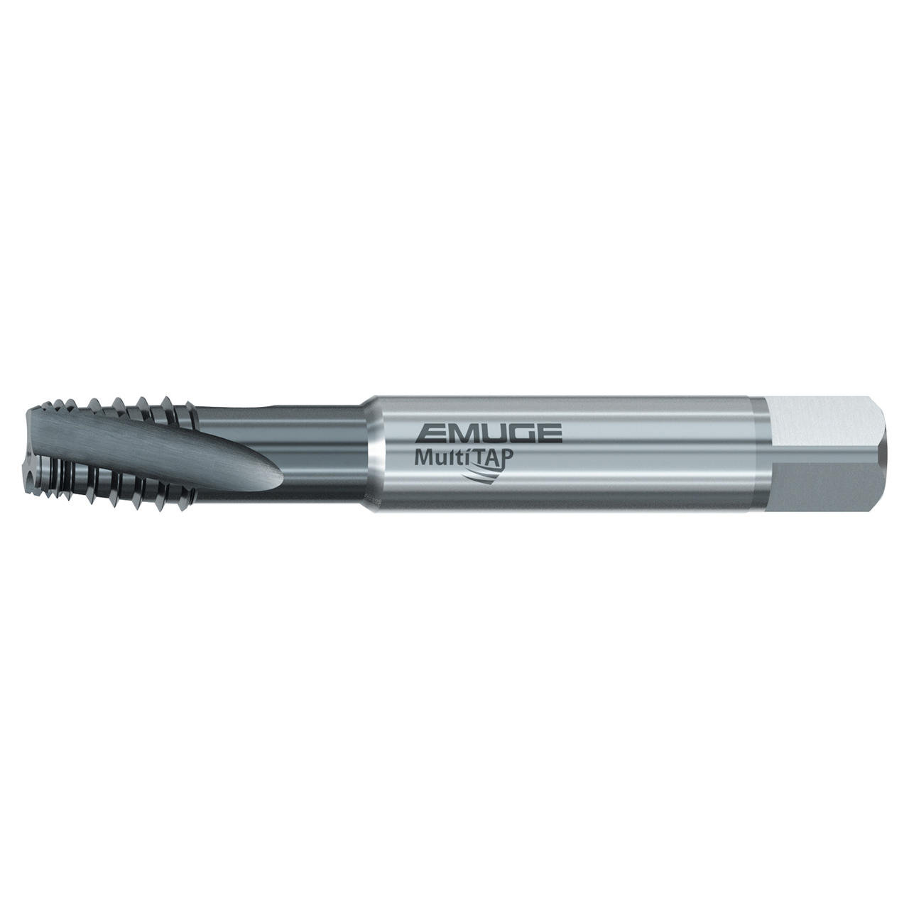 Emuge BU859300.5784 | 4" OAL 1/4"-18 Thread Size 3 Flute 15 Degree Helix Angle TICN Coated Interrupted Thread Pipe Tap