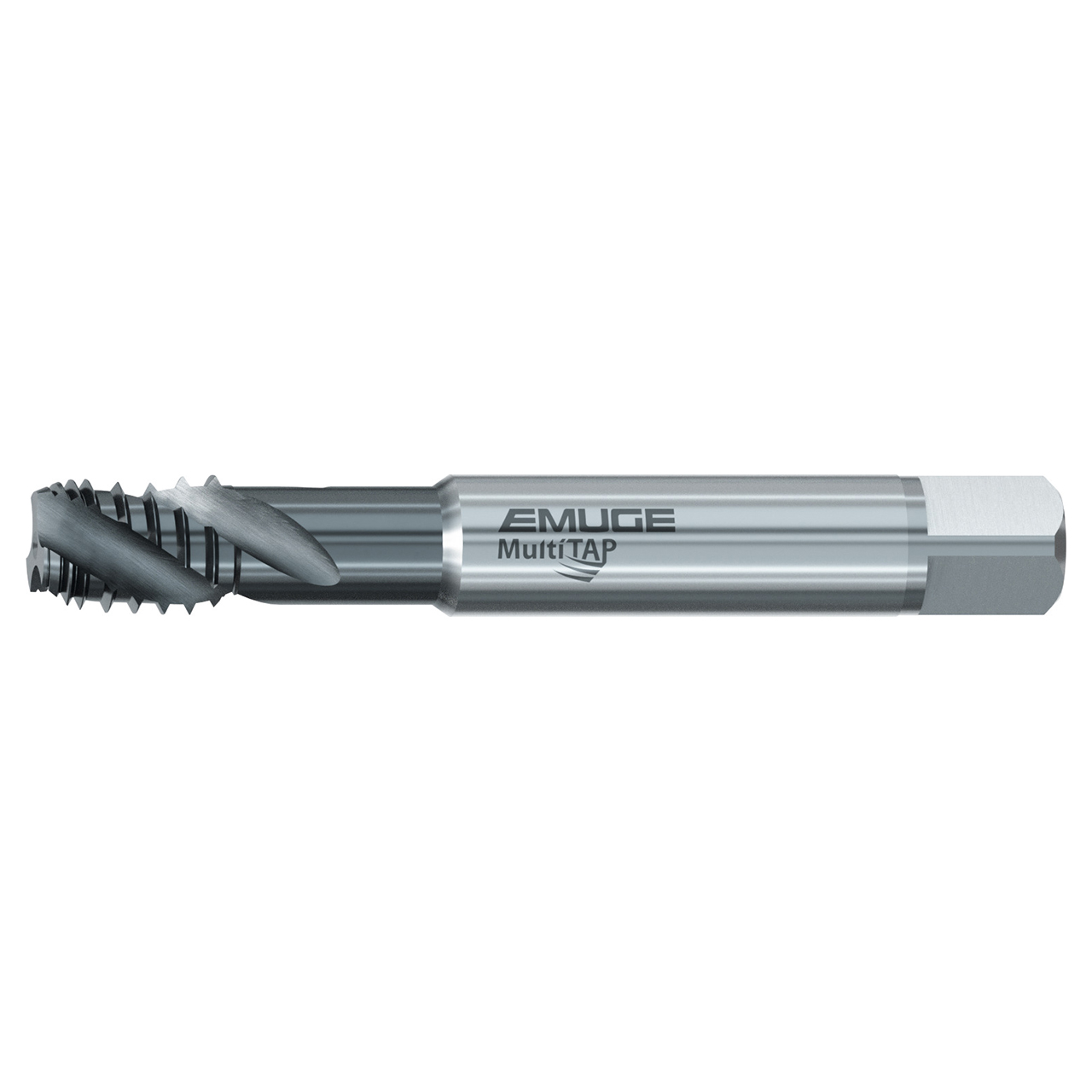 Emuge BU889300.5765 | 4" OAL 1/4"-18 Thread Size 3 Flute 35 Degree Helix Angle TICN Coated Interrupted Thread Pipe Tap