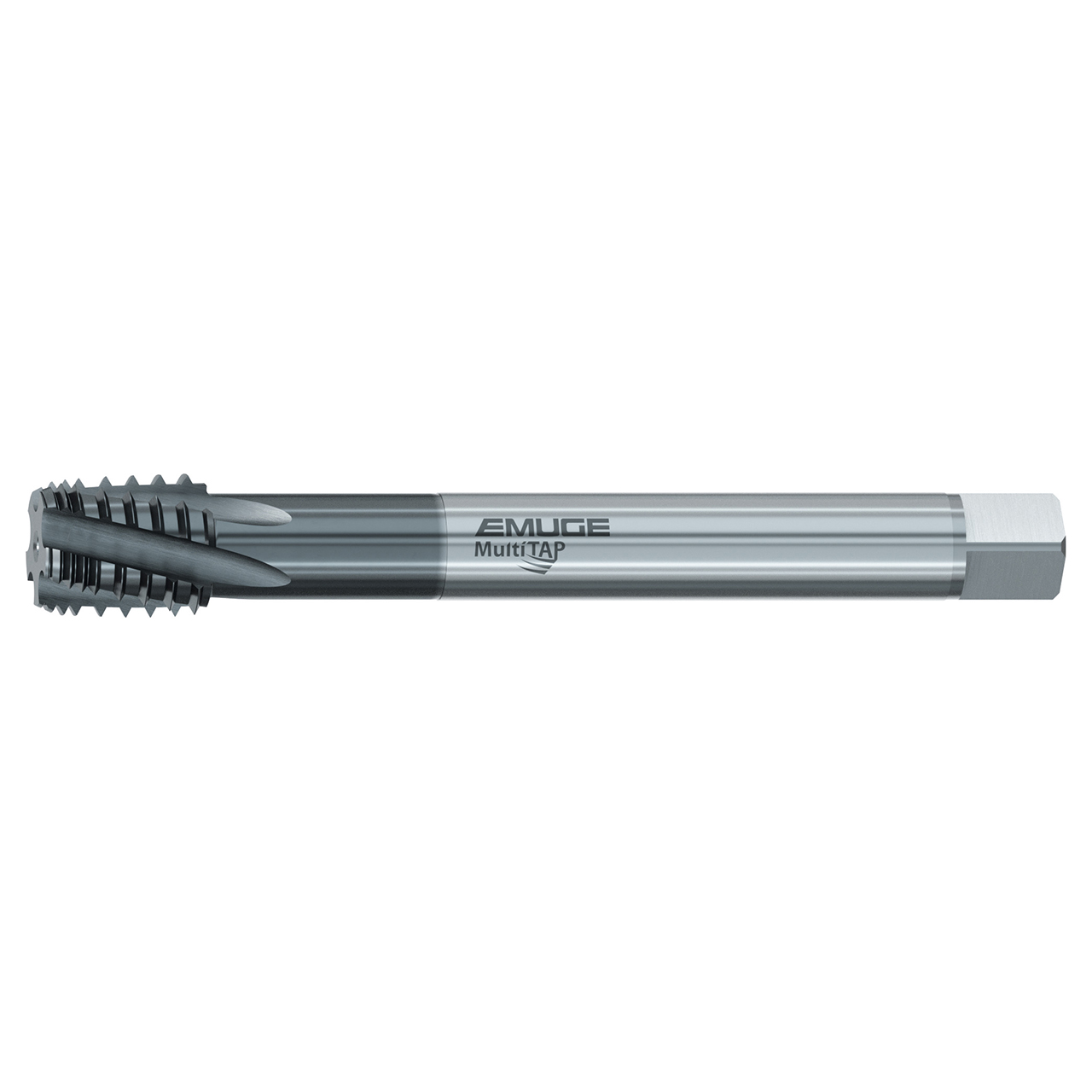 Emuge CU869300.5787 | 6" OAL 3/4"-14 Thread Size 5 Flute 15 Degree Helix Angle TICN Coated Interrupted Thread Pipe Tap
