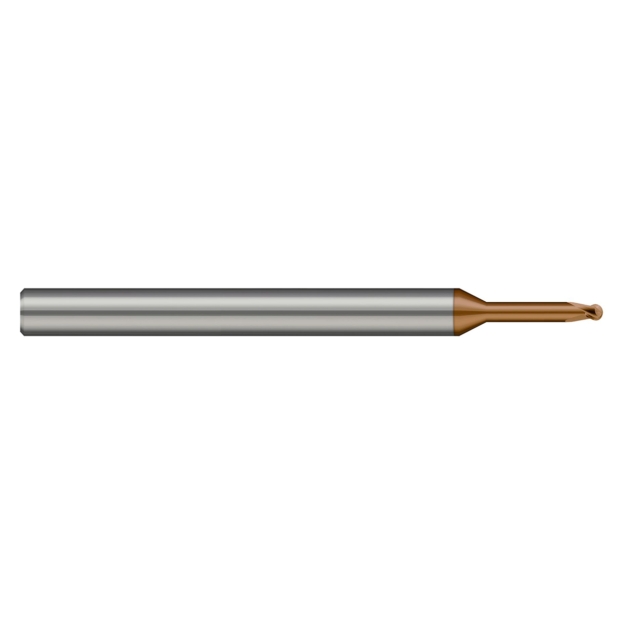 Harvey Tool 687511-C12 | 0.50mm Diameter x 6.00mm Shank x 0.40mm LOC x 55.00mm OAL 2 Flute C12 Coated Ball End Mill