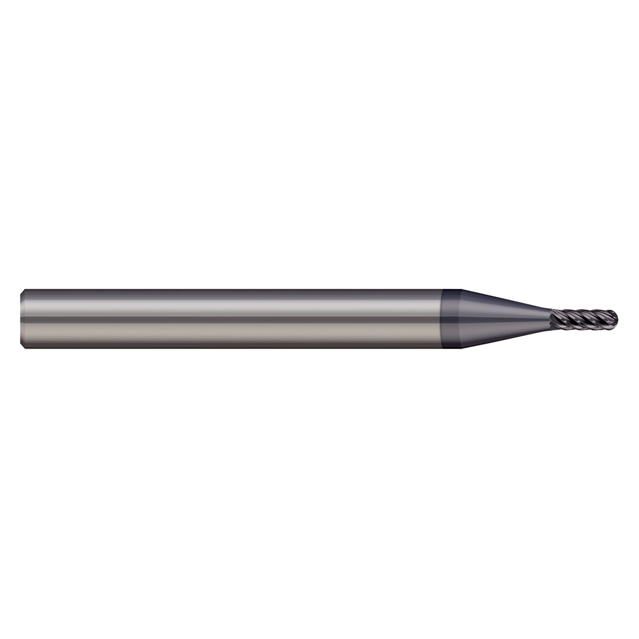Harvey Tool 704962-C6 | 1/16" Diameter x 1/4" Shank x 0.050" LOC x 2.500" OAL 6 Flute C6 Coated Ball End Mill