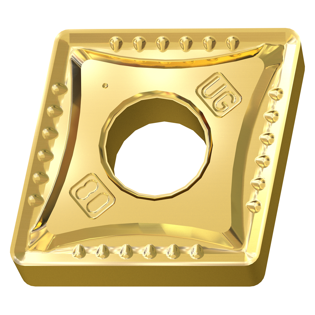 YG1 22002272 | 1/2" Inscribed Circle Diameter x 3/16" Thickness x 42/89" Edge Length x 1/32" Radius 4 Cutting Edge TiAlSiN Coated Carbide Turning Negative Insert