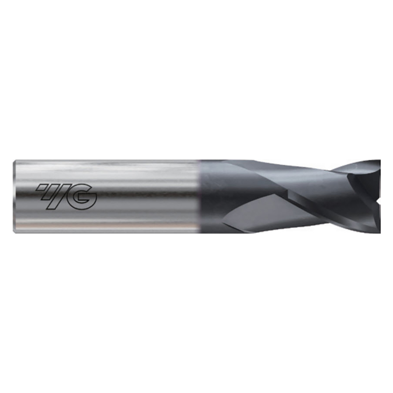 YG1 E5H80028 | 7/16" Diameter x 7/16" Shank x 5/8" LOC x 2-1/2" OAL x 30 Degree Helix Angle 2 Flute Bright Coated Carbide E5H80 Square End Mill