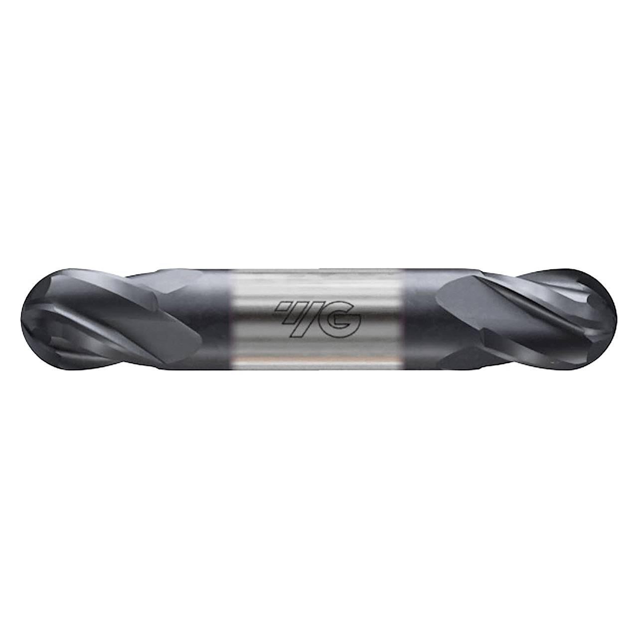 YG1 E5I01016 | 1/4" Diameter x 1/4" Shank x 1/2" LOC x 2" OAL x 1/8" Radius x 30 Degree Helix Angle 4 Flute Bright Coated Carbide E5I01 Double Ended Ball End Mill