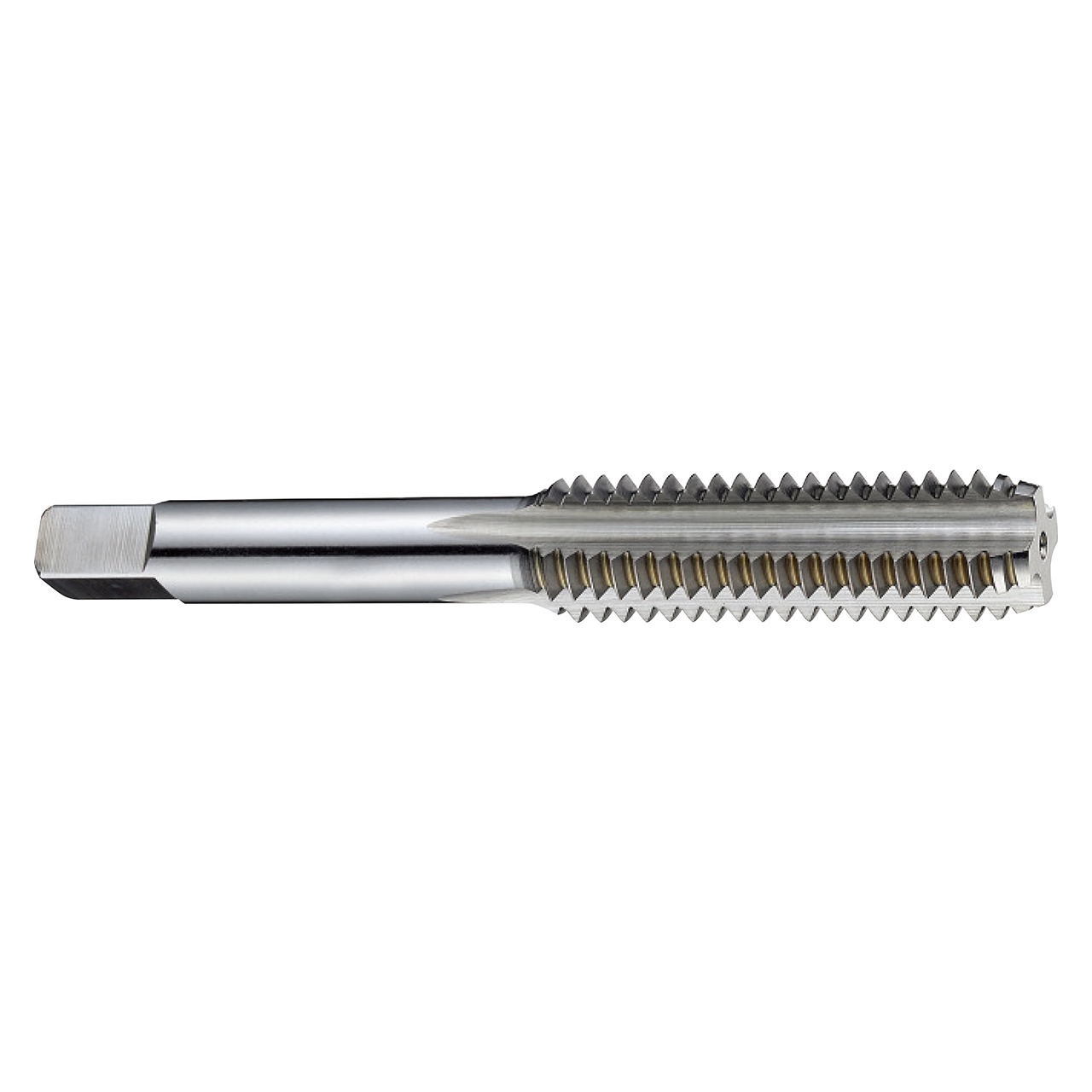 YG1 T7A15768 | M22 Size x 0.866" Diameter x 0.697" Shank x 4.690" OAL 4 Flute Bright Coated HSS Bottoming Hand Tap