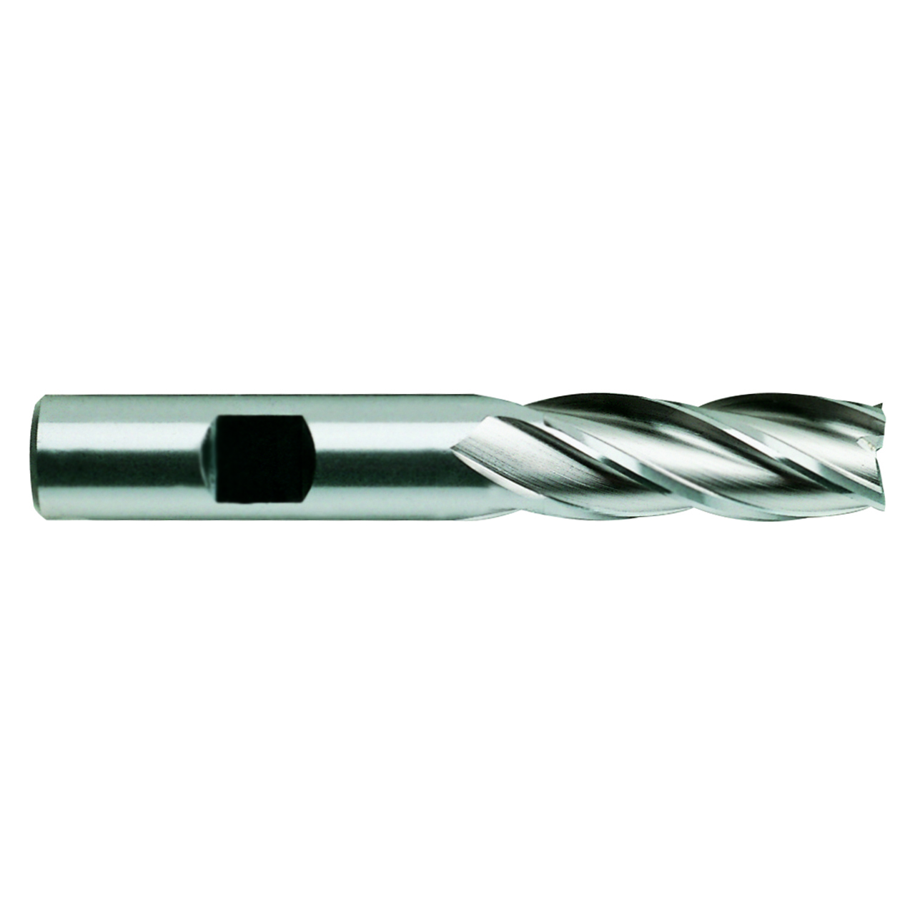 YG1 04145 | 7/8" Diameter x 7/8" Shank x 1-7/8" LOC x 4-1/8" OAL x 30 Degree Helix Angle 6 Flute Bright Coated HSS E1032 Square End Mill
