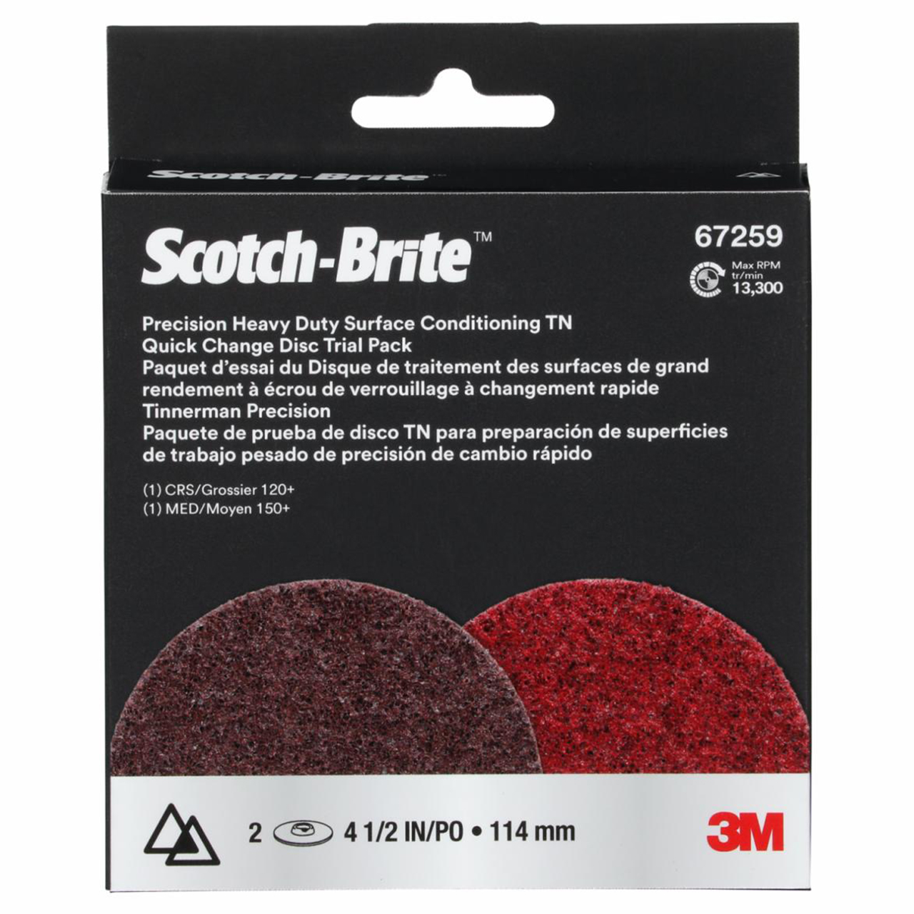 3M 7100371492 | Scotch-Brite 4.500" Overall Length x Assorted Grit Precision Shaped Ceramic Surface Conditioning Quick Change Disc