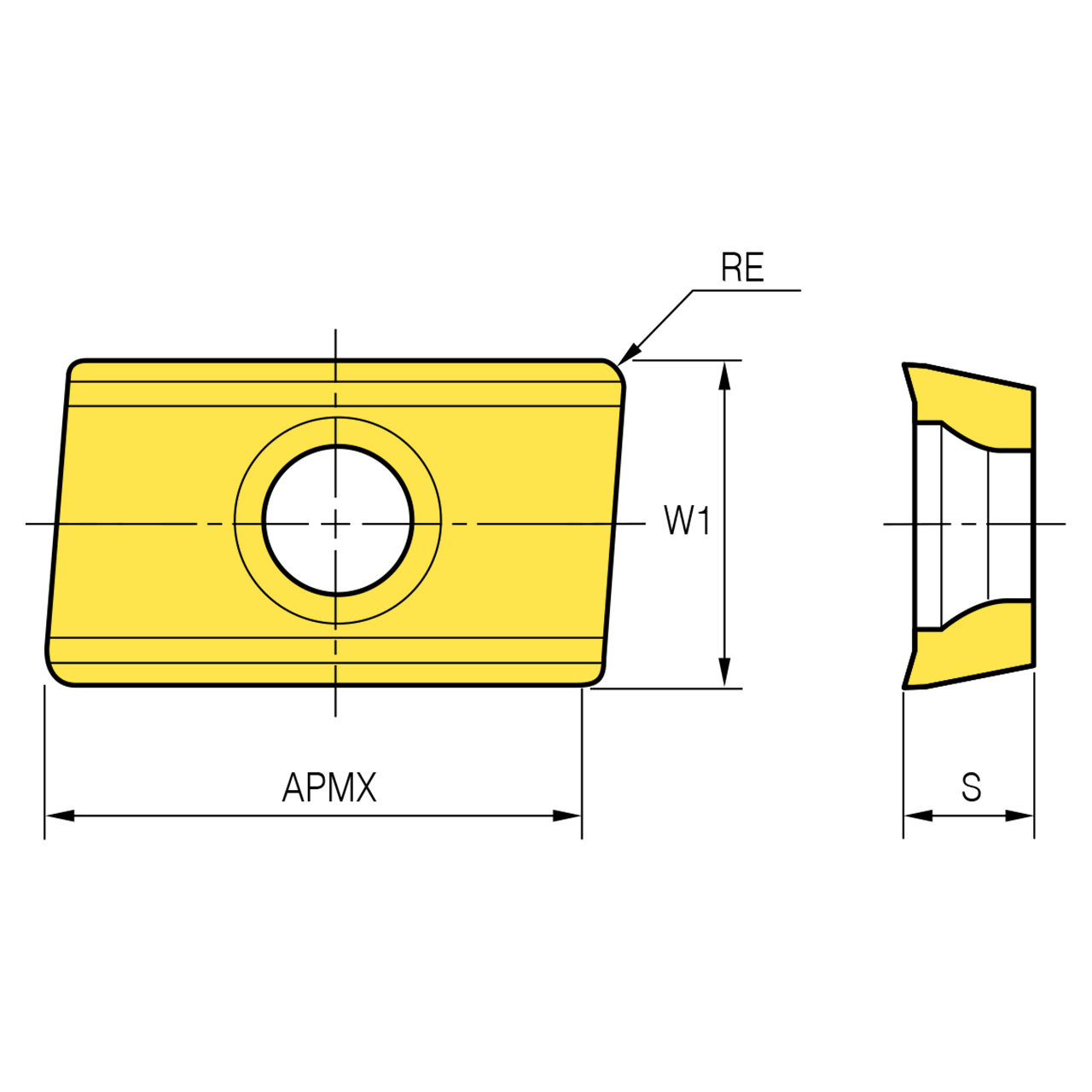 Korloy 1-03-000215 | H01 Grade APKT Alpha Mill Insert