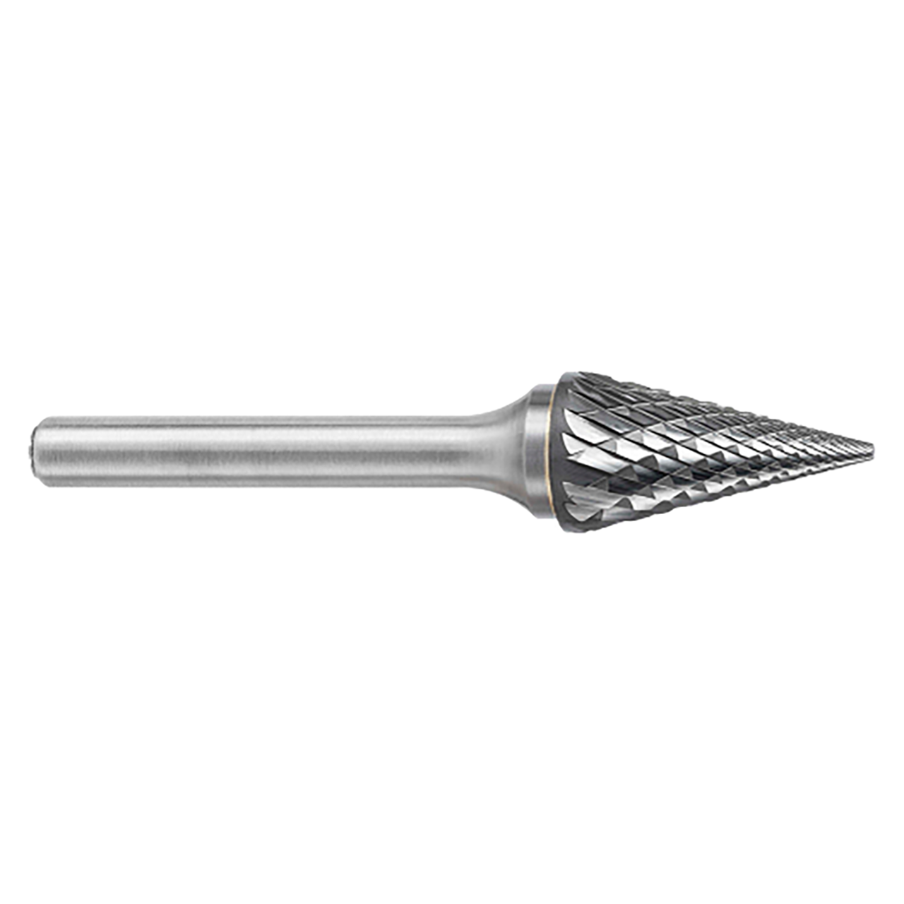 ATA SGSPRO 10336 | 1/2" Cutter Diameter x 3/8" Shank x 3" OAL x 7/8" LOC TiAIN Coated Brazed SM-5 Cone Burr