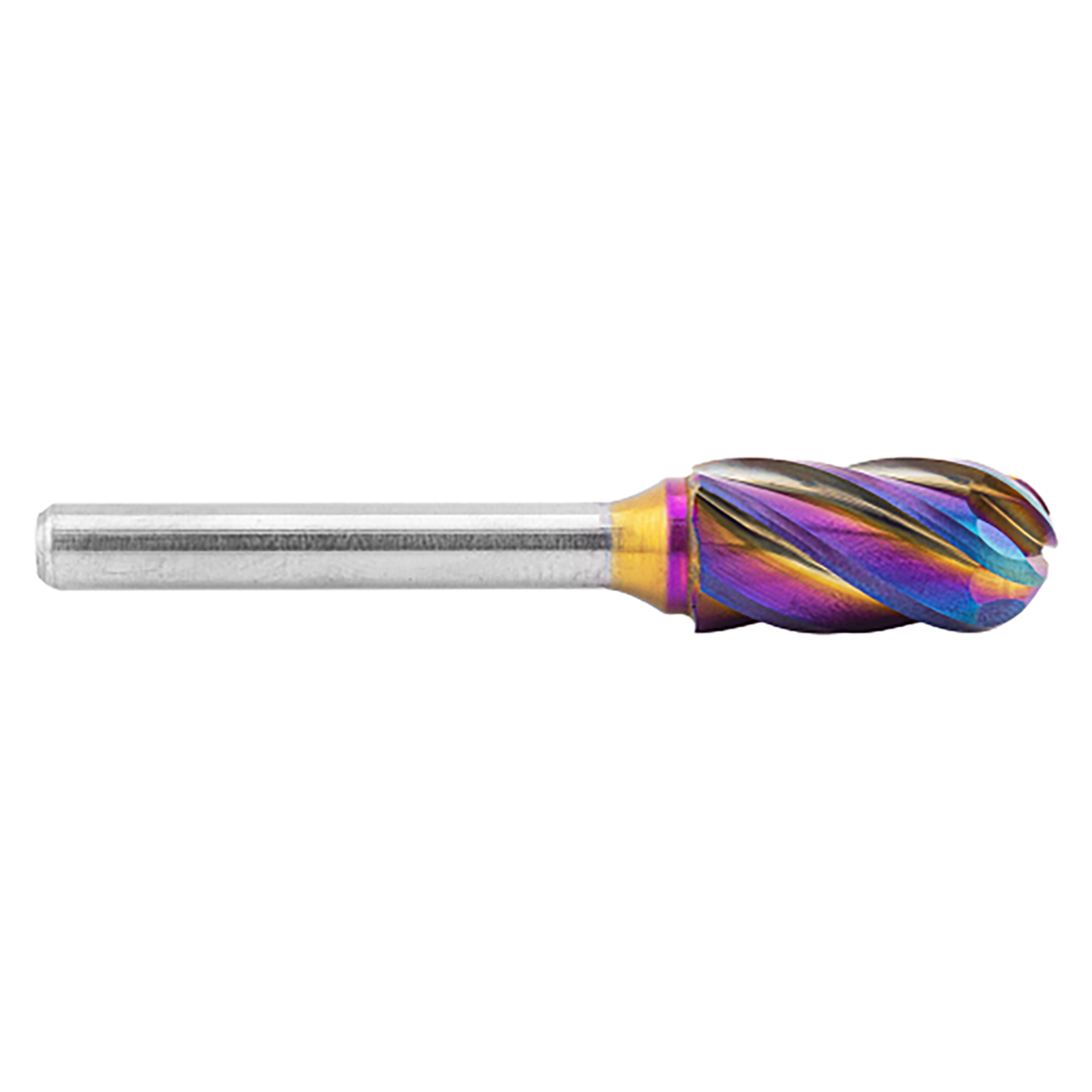 ATA SGSPRO 19879 | 3/8" Cutter Diameter x 1/4" Shank x 2-1/2" OAL x 3/4" LOC Accelerator-N Coated Brazed SC-3 Cylinder Ball Nosed Burr