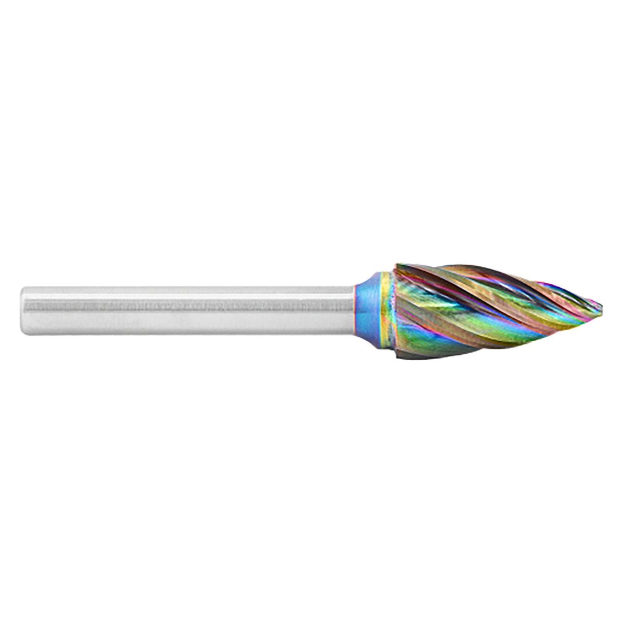 ATA SGSPRO 19887 | 1/4" Cutter Diameter x 1/4" Shank x 2" OAL x 5/8" LOC Accelerator-N Coated Solid SG-1 Tree Pointed Burr