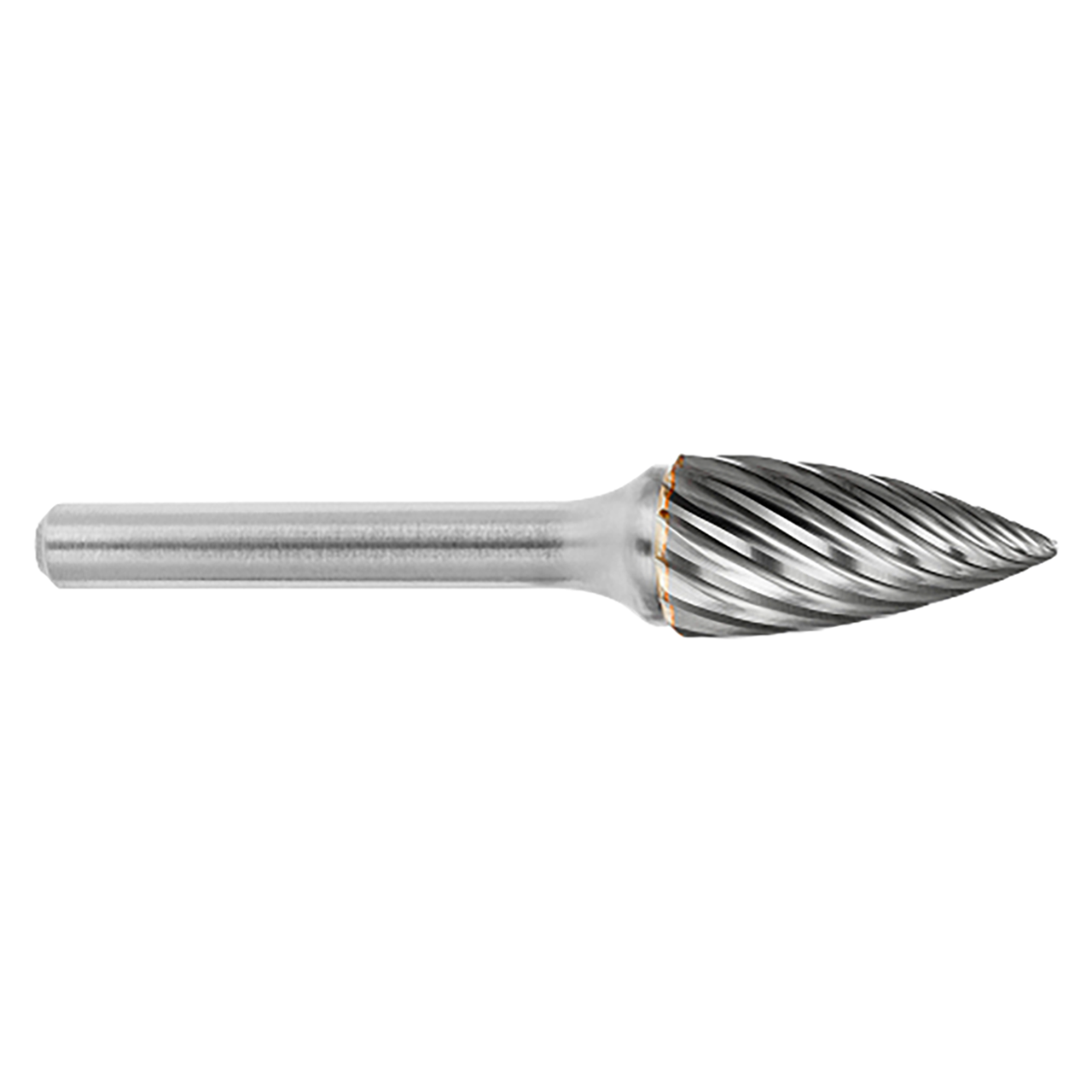 ATA SGSPRO 19180 | 1/2" Cutter Diameter x 1/4" Shank x 2-3/4" OAL x 1" LOC Stainless Steel Brazed SG-5 Tree Pointed Burr