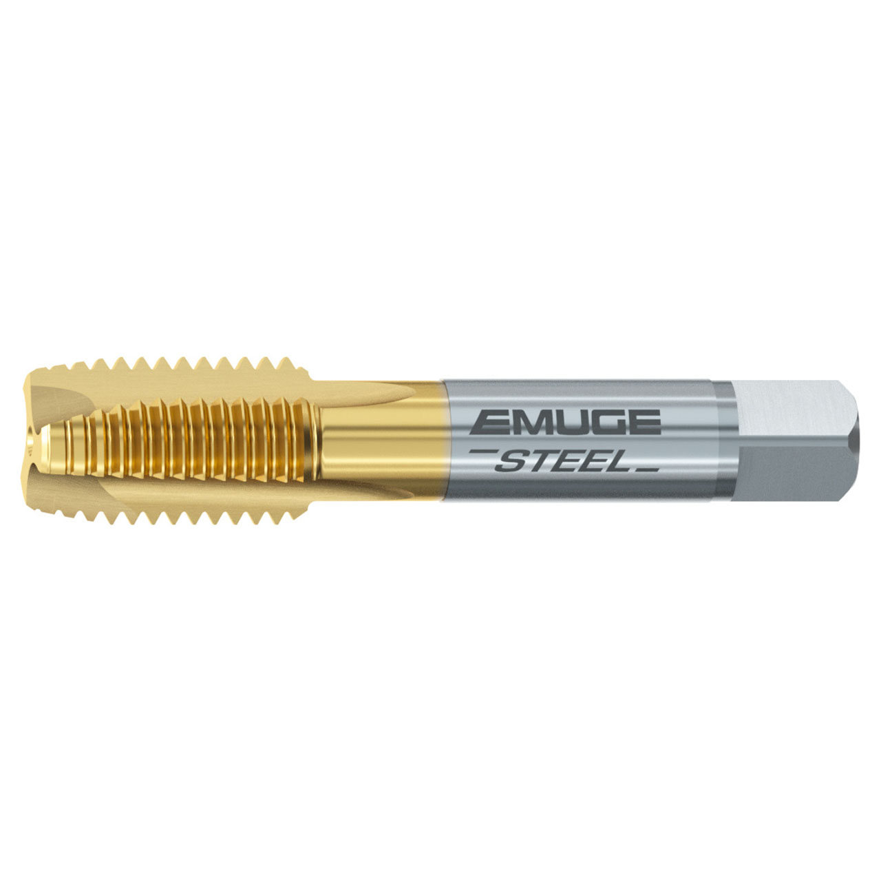 Emuge AU208400.5007 | #10-24 Thread Size x 0.591" Thread Length x 0.152" Tap Square 3 Flute TiN Coated Straight Flute Tap