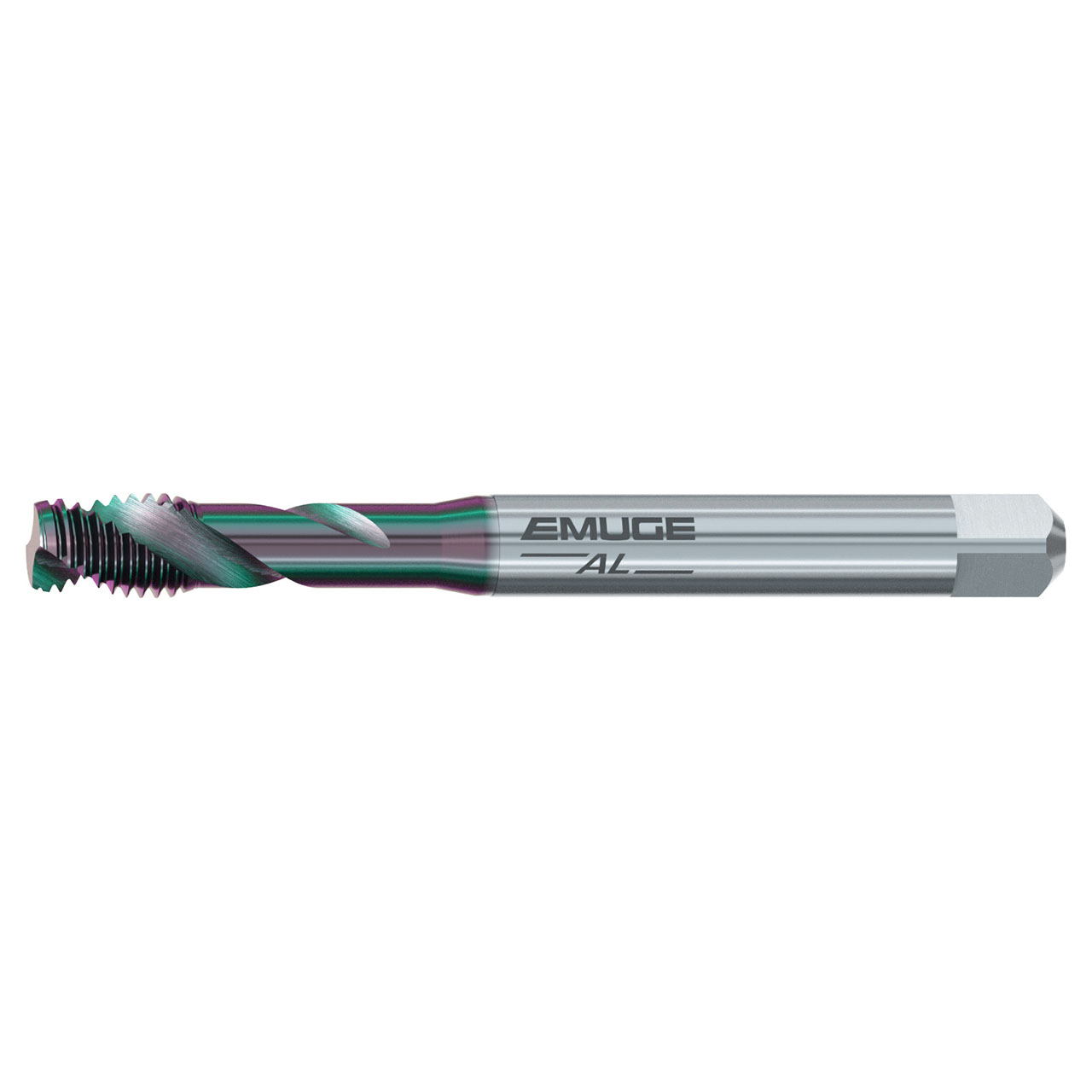 Emuge BU513G10.5614 | #8-32 Thread Size x 0.591" Thread Length x 0.191" Tap Square 2 Flute GLT-104 Coated Spiral Flute Tap
