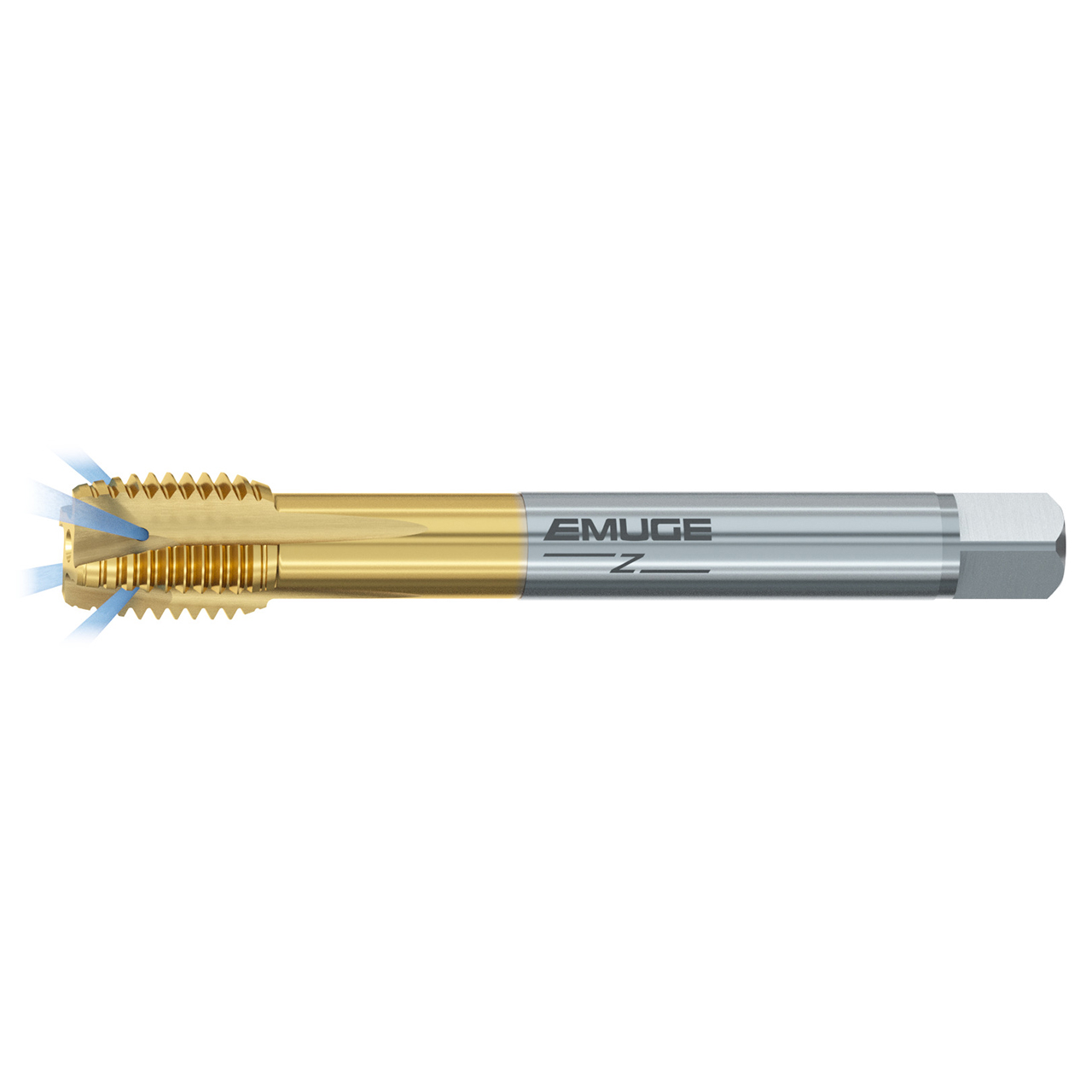 Emuge C1088F21.0116 | M 16 Thread Size x 22.00mm Thread Length x 9.00mm Tap Square TIN-70 Coated Straight Flute Tap
