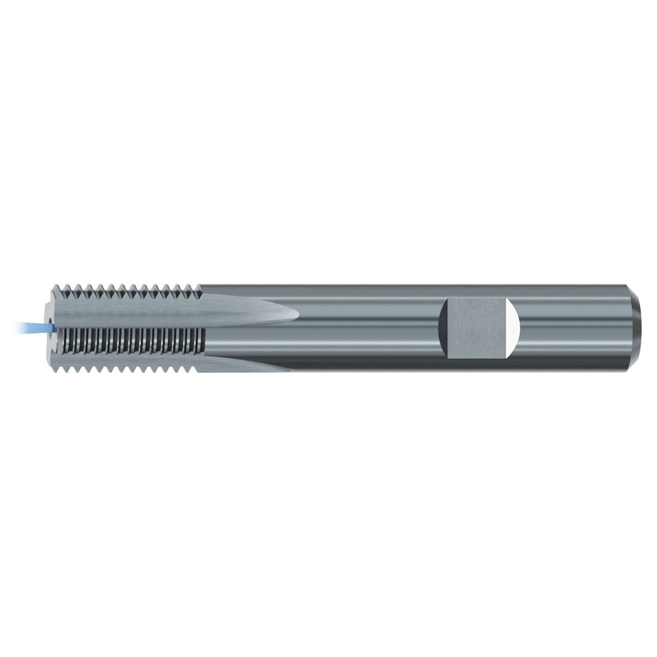 Emuge GF163131.9705 | LK M22x2.00mm Thread Size x 16.00mm Shank x 26.70mm Flute Length x 90.00mm OAL 5 Flute Bright Coated Carbide Thread Mill