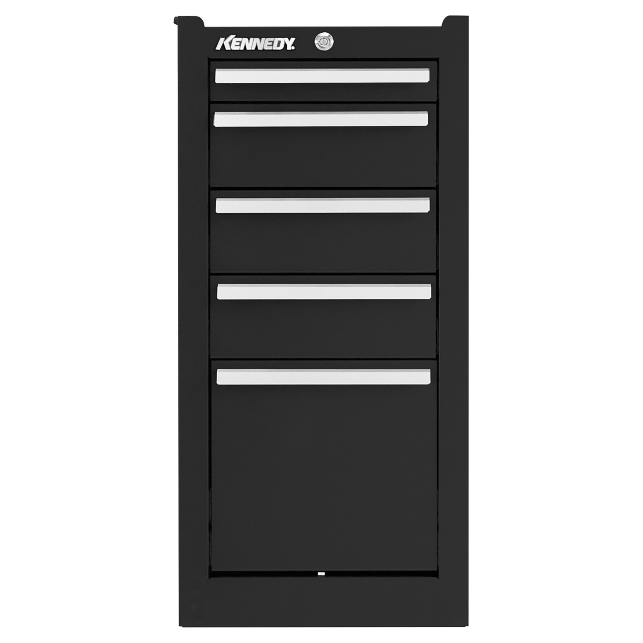 Kennedy 185XBK | 13-5/8" Width x 18" Depth x 29-1/16" Height 5 Drawer Powder Coat Paint Steel Side Cabinet - Black