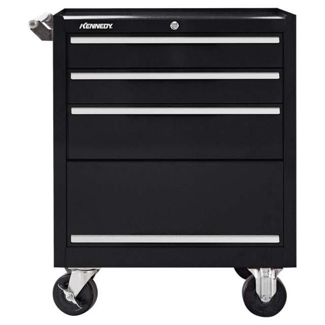 Kennedy 273XBK | 27" Width x 18" Depth x 29-1/16" Height 3 Drawer Powder Coat Paint Steel Rolling Tool Cabinet - Black