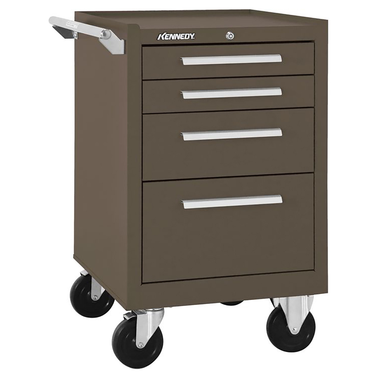 Kennedy 21040XB | 21" Width x 20" Depth x 29-7/8" Height 4 Drawer Powder Coat Paint Steel Rolling Tool Cabinet - Brown Wrinkle
