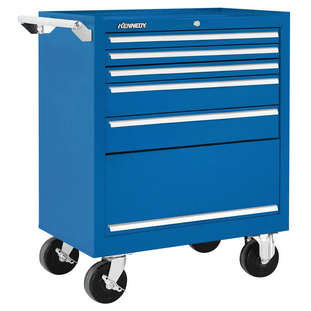 Kennedy 295XBL | 29" Width x 20" Depth x 29-1/16" Height 5 Drawer Powder Coat Paint Steel Rolling Tool Cabinet - Blue