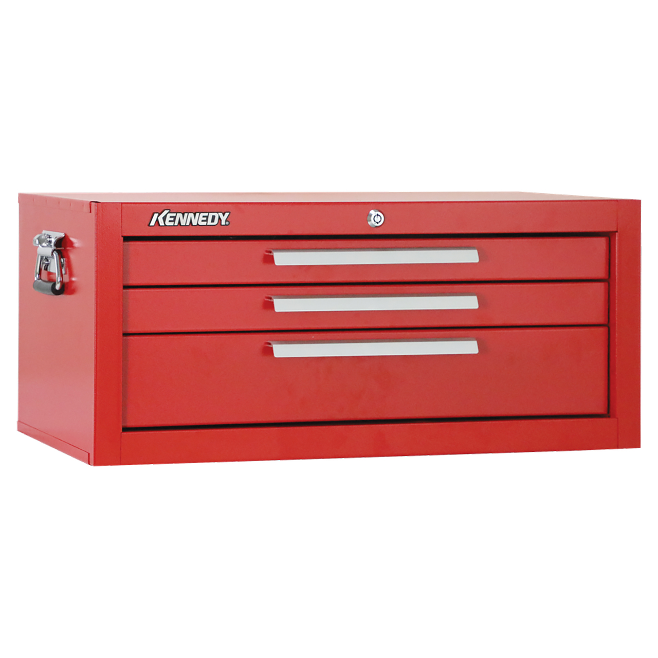 Kennedy 2603R | 26-3/4" Width x 12-1/2" Depth x 11-3/4" Height 3 Drawer Powder Coat Paint Steel Mechanics' Chest - Red