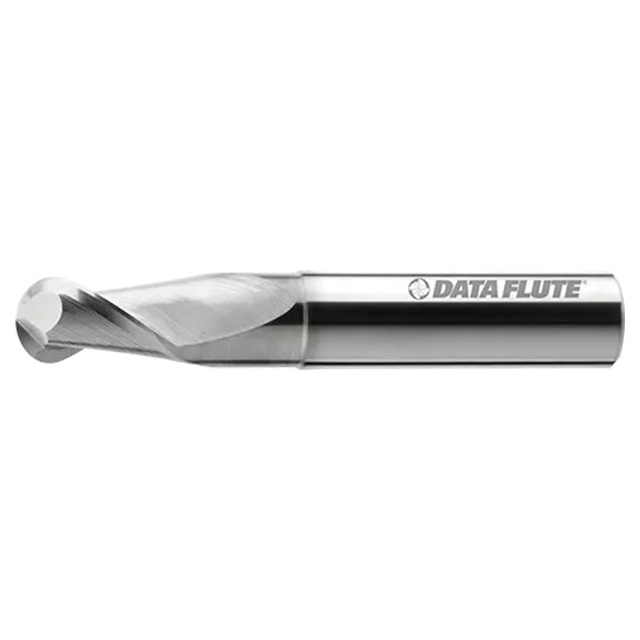 Data Flute 54324-00-D| HVMBNRNM20250 1" Diameter x 1" Shank x 1-1/4" LOC x 7" OAL C4 Coated Ball End Mill