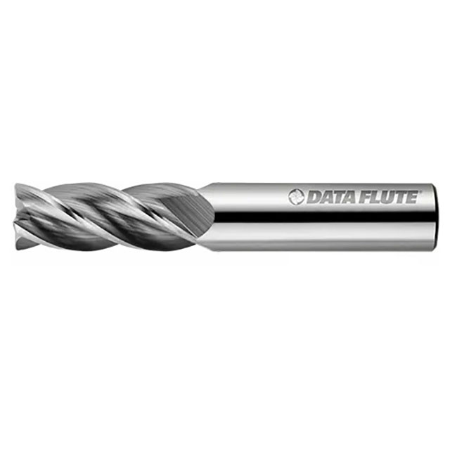 Data Flute 48977-89-D | SS40750 5/8" Diameter x 5/8" Shank x 1-5/8" LOC x 3-1/2" OAL C4 Coated Corner Radius End Mill