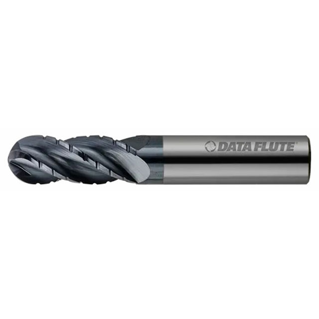 Data Flute 49898-89-D| SSBNC40750C4 3/4" Diameter x 3/4" Shank x 1-5/8" LOC x 4" OAL Uncoated Ball Nose End Mill