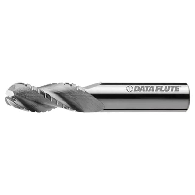 Data Flute 34476-00-D| SSBNSTC30437 3/8" Diameter x 3/8" Shank x 1/2" LOC x 2" OAL C4 Coated Ball Nose End Mill