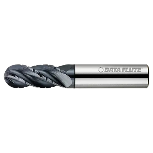 Data Flute 49447-83-D| SSBNSTC40250C7 1/4" Diameter x 1/4" Shank x 3/8" LOC x 2" OAL C11 Coated Ball Nose End Mill