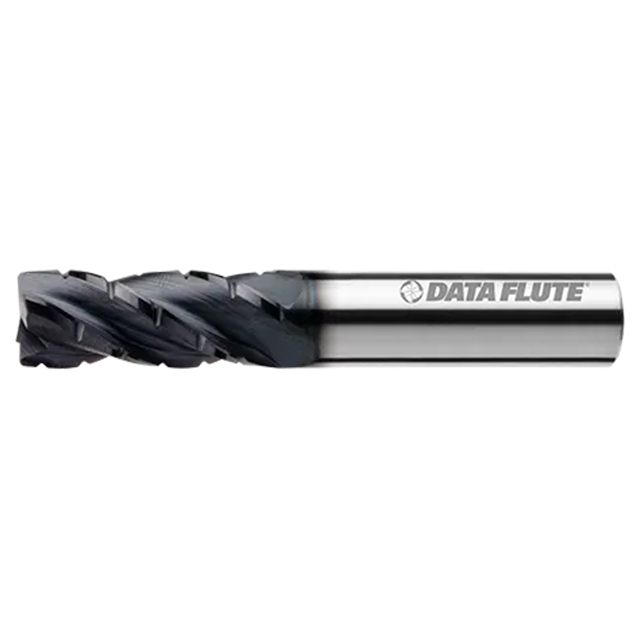 Data Flute 51230-00-D | SSDHSTC41000C11 1" Diameter x 1" Shank x 1-1/4" LOC x 4" OAL Uncoated Corner Radius End Mill