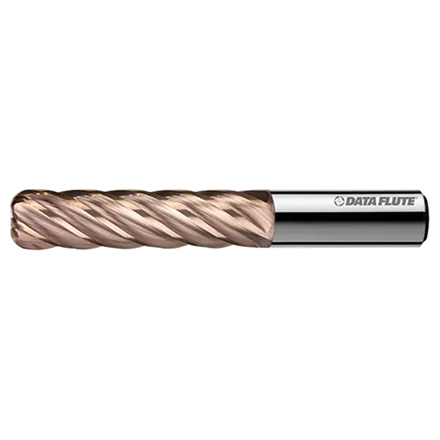 Data Flute 55405-35-D| SSIX60375-030C35 3/8" Diameter x 3/8" Shank x 2" LOC x 4" OAL C35 Coated Corner Radius End Mill
