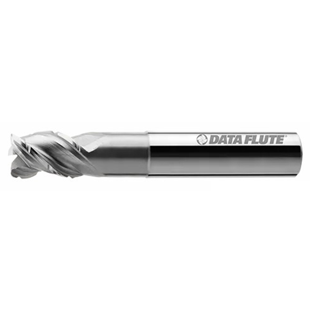 Data Flute 37062-00-D | TTCRN30500-030 1/2" Diameter x 1/2" Shank x 5/8" LOC x 3" OAL Uncoated Roughing & Finishing End Mill