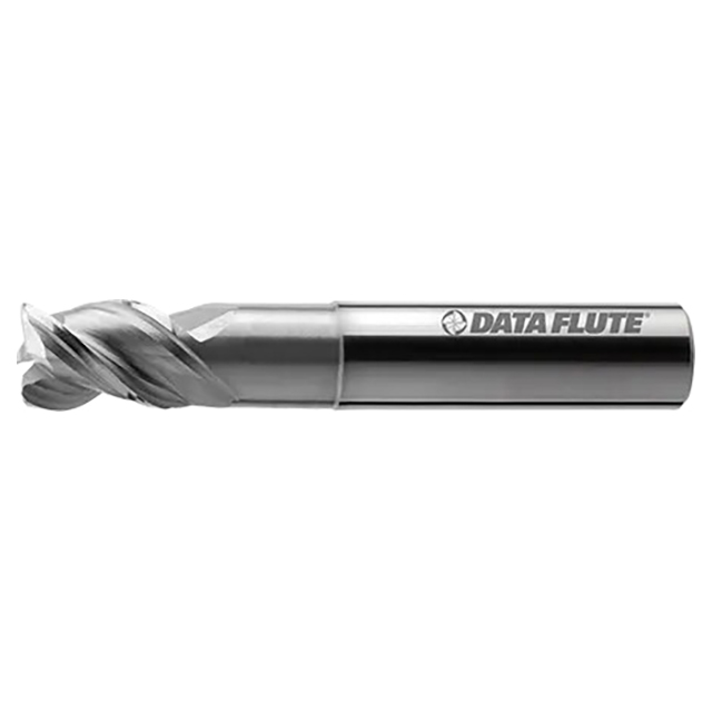 Data Flute 36801-00-D| TTRN30500-000 3/8" Diameter x 3/8" Shank x 1/2" LOC x 2-1/2" OAL Uncoated Corner Radius End Mill