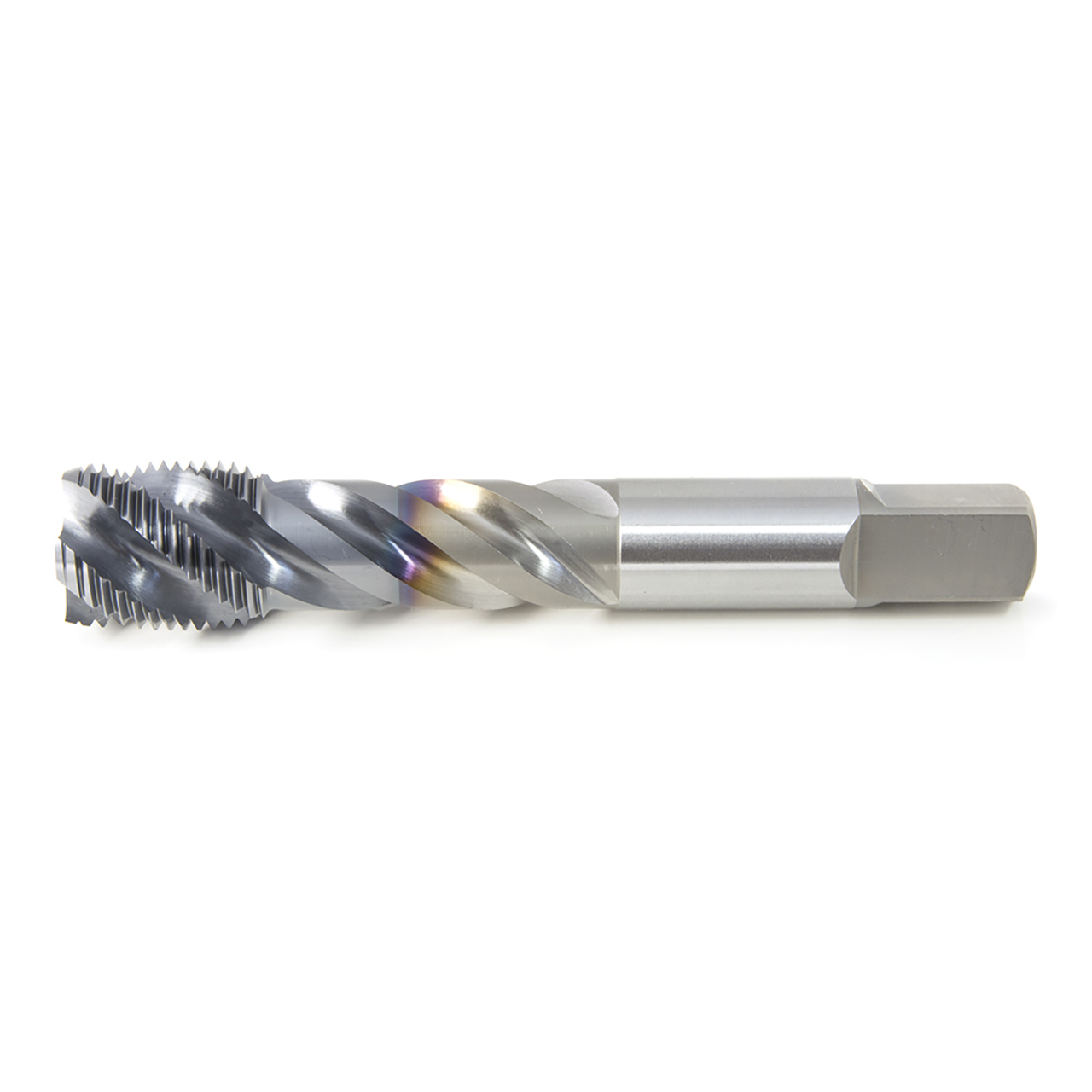 OSG 1733205 | EXOTAP UNC 7/16" - 14 Thread Size x 0.323" Shank x 0.571" Length x 3.156" OAL Modified Bottom (2.5P) Chamfer H3 3 Flute TiN Coated HSSE 303 Spiral Flute Tap