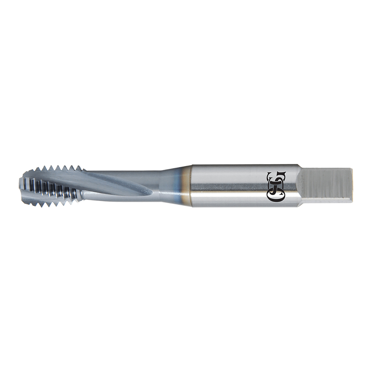OSG 1753208 | EXOTAP UNC 7/16" - 14 Thread Size x 0.323" Shank x 0.571" Length x 3.156" OAL Modified Bottom (2.5P) Chamfer H3 3 Flute V Coated VC-10 313 Spiral Flute Tap