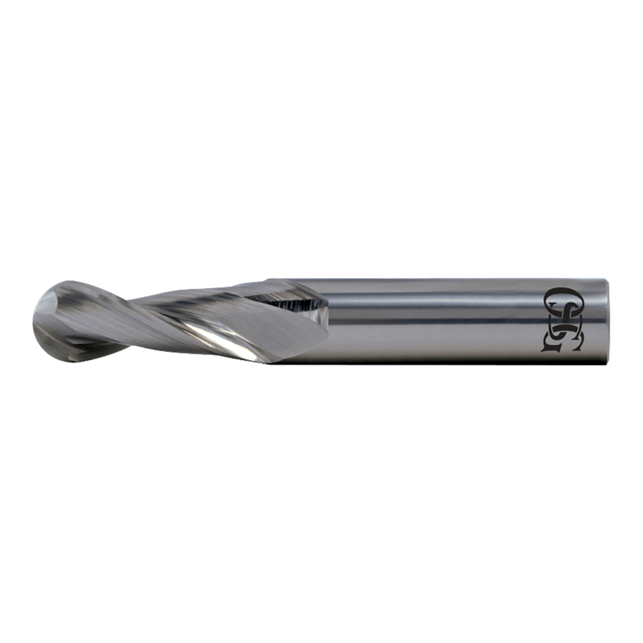 OSG 20101000 | EXOCARB 1" Diameter x 1.000" Shank x 2.000" LOC x 5.000" OAL x 0.500" Radius x 30 Degree Helix Angle 2 Flute BRIGHT Coated Carbide 2010 Ball End Mill