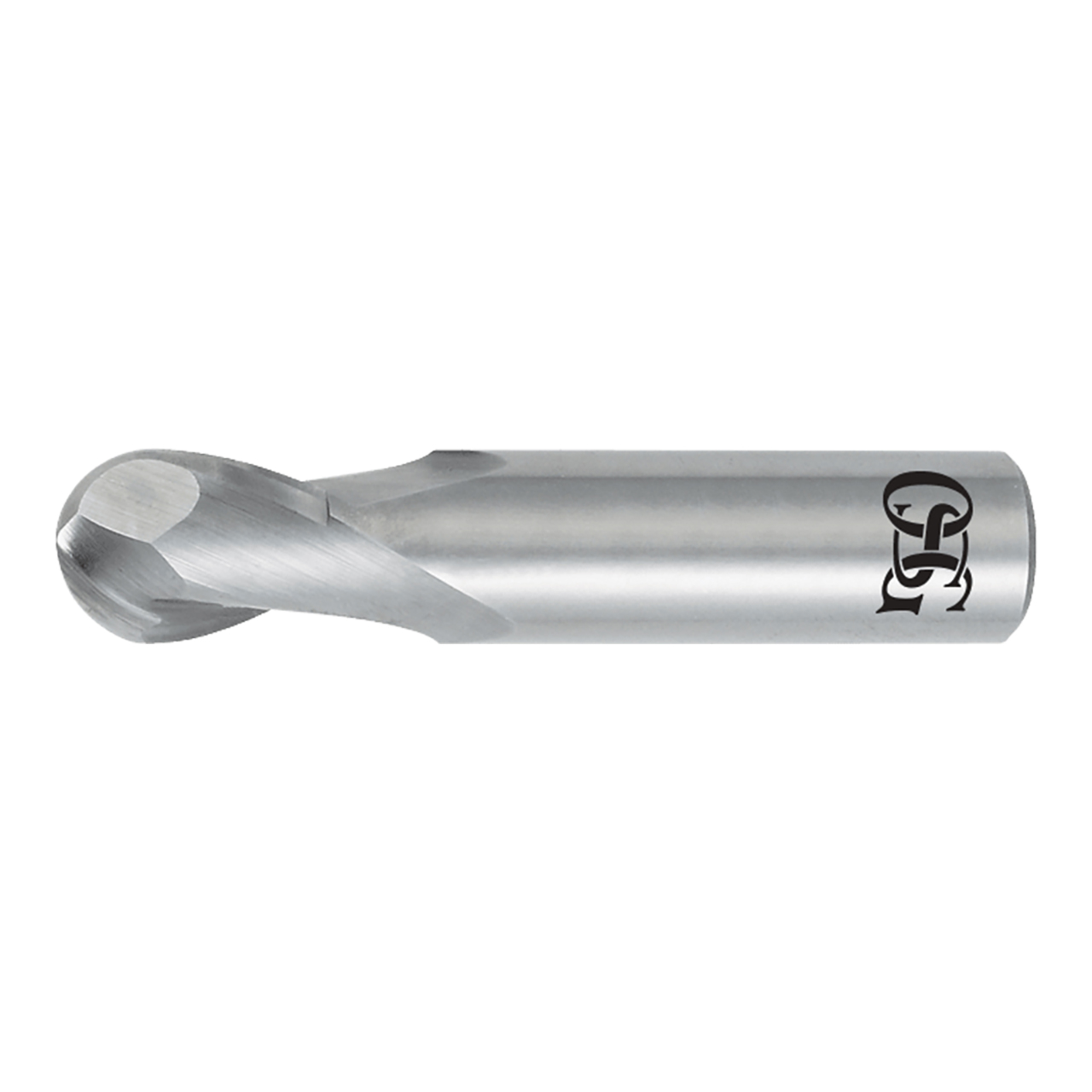 OSG 412-3750-BN | 0.375" Diameter x 0.375" Shank x 0.625" LOC x 0.188" Radius x 2.000" OAL x 30 Degree Helix Angle 2 Flute BRIGHT Coated Carbide 412BN Ball Nose End Mill