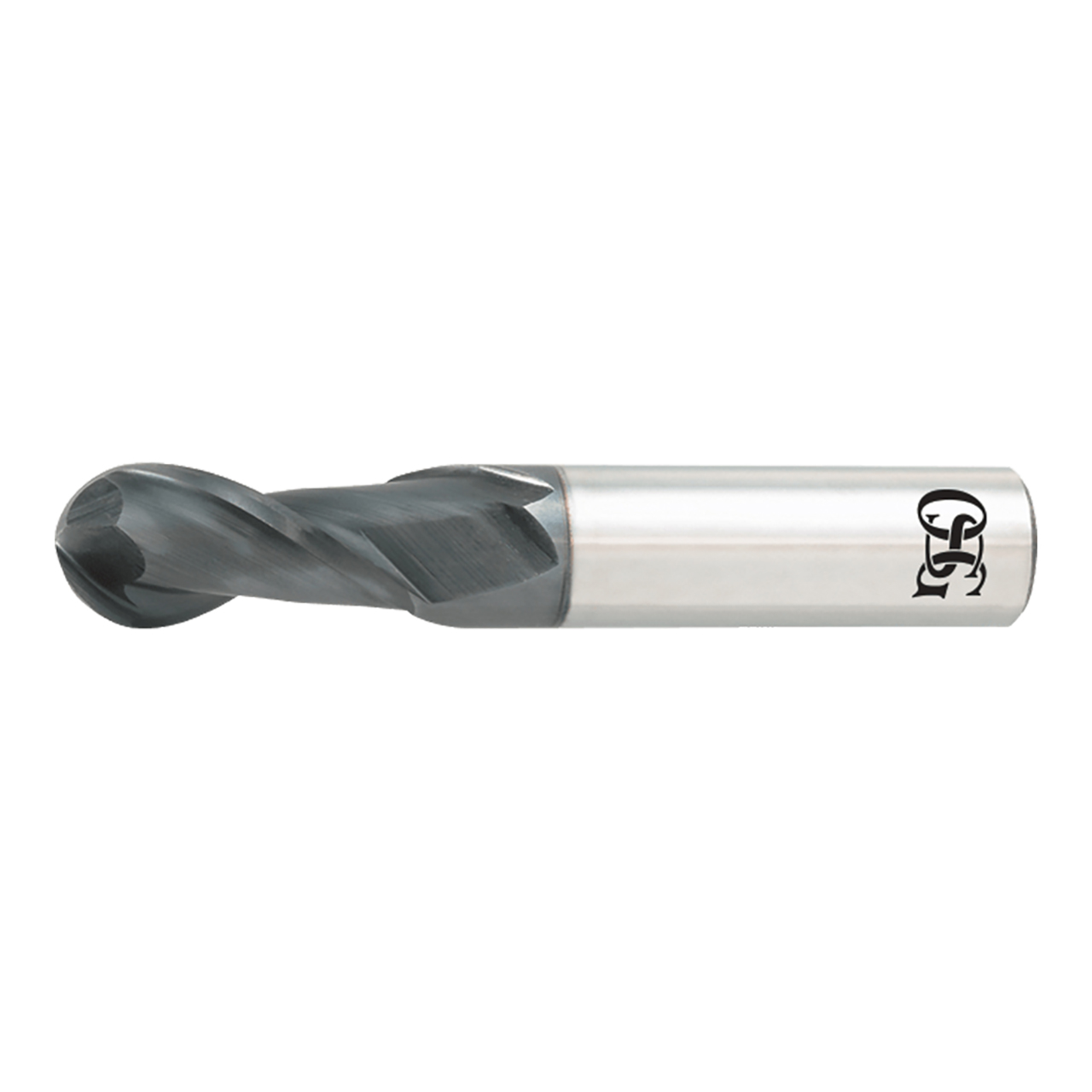 OSG HP421-1562-BN | HY-PRO CARB 0.156" Diameter x 0.188" Shank x 0.563" LOC x 0.078" Radius x 2.000" OAL x 35 Degree Helix Angle 2 Flute TiAlN Coated Carbide HP421BN Ball Nose End Mill