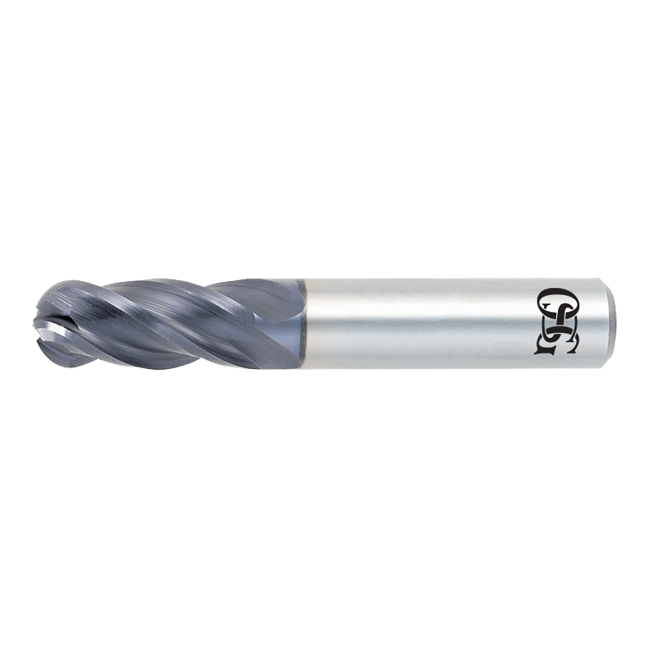 OSG HP441-2500-BN | HY-PRO CARB 1/4" Diameter x 0.250" Shank x 0.750" LOC x 2.500" OAL x 0.125" Radius x 35 Degree Helix Angle 4 Flute TiAlN Coated Carbide HP441BN Ball Nose End Mill