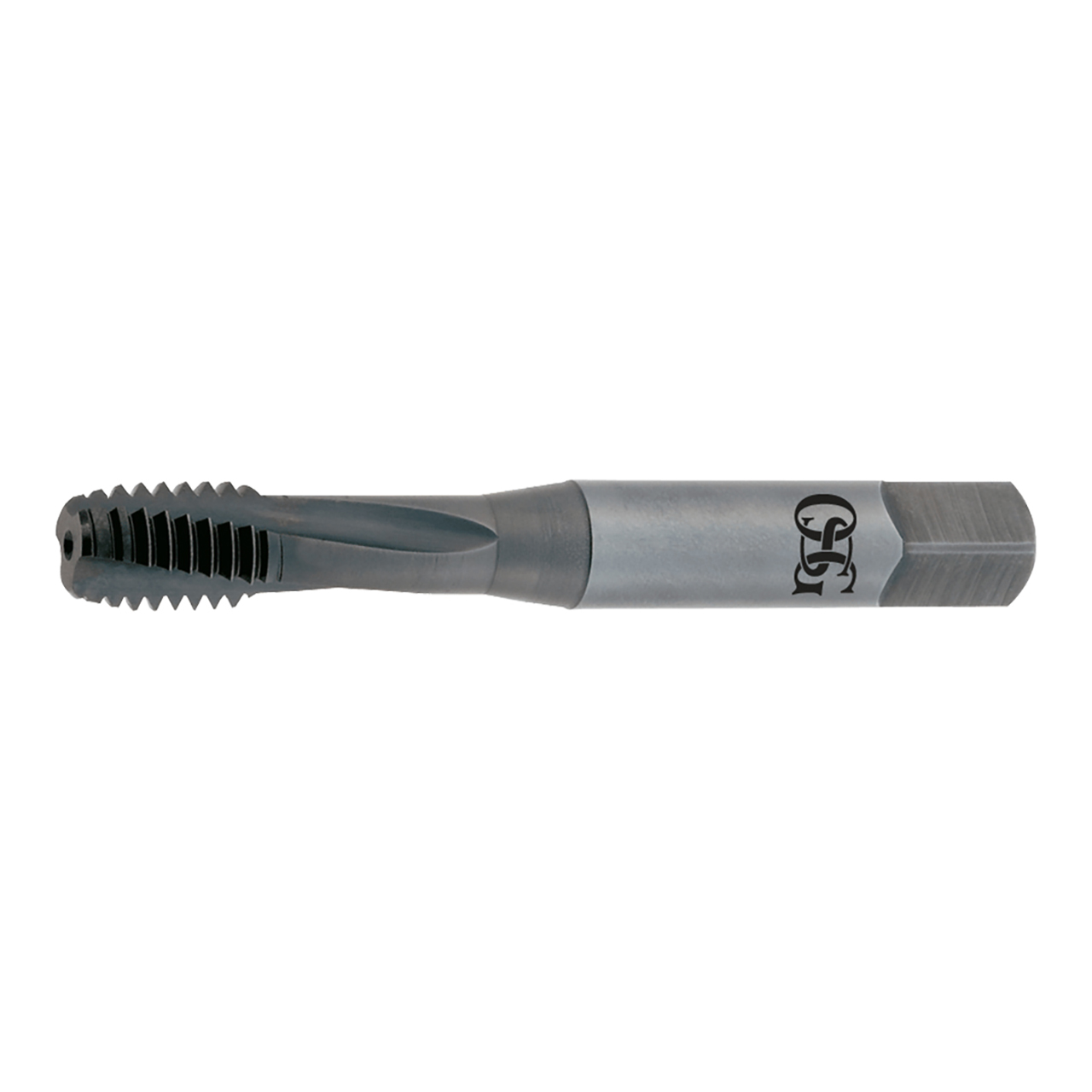 OSG 1316110801 | EXOTAP M M12.00x1.75mm Thread Size x 9.32mm Shank x 14.00mm Length x 85.70mm OAL Modified Bottom (2.5P) Chamfer D6 3 Flute Steam Oxide Coated VC-10 345NI Spiral Flute Tap