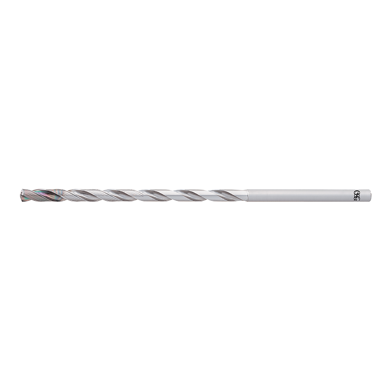 OSG 653540612 | A Brand 0.406" Diameter x 0.438" Shank x 190.000" Flute Length x 260.00mm OAL x 30 Degree Helix Angle 2 Flute EgiAs Coated Carbide 6535 Extra Long Drill Bit