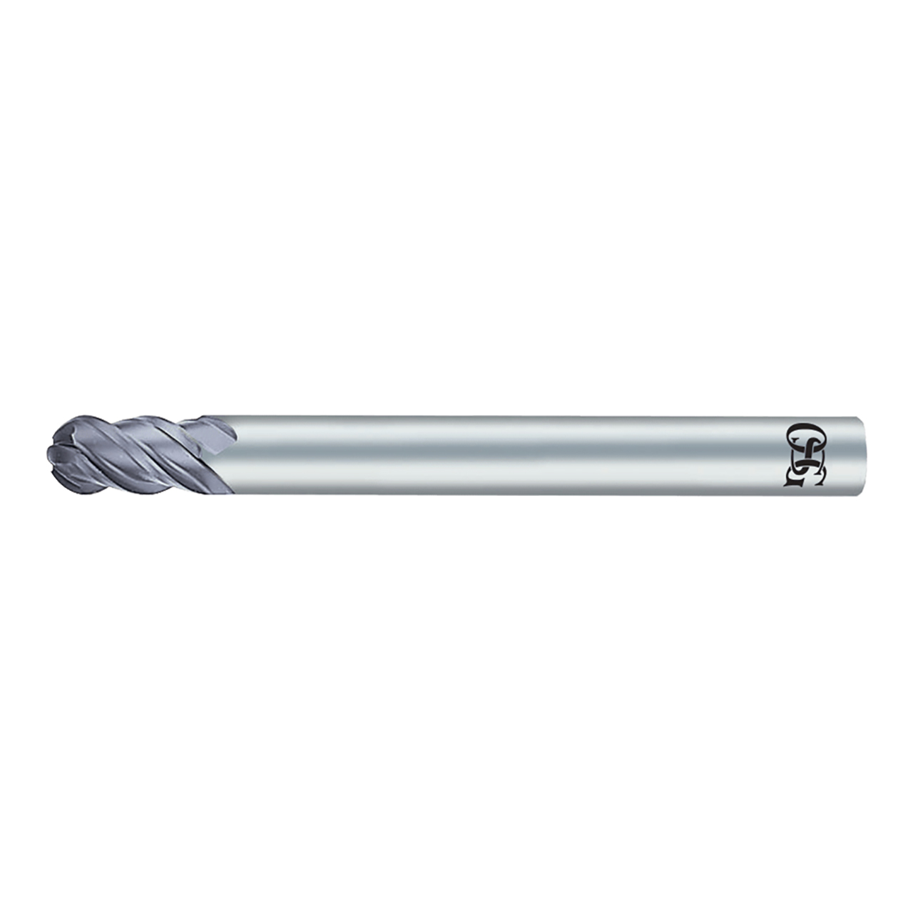 OSG 70300116 | EXOCARB 1/32" Diameter x 0.125" Shank x 0.094" LOC x 1.750" OAL x 0.016" Radius x 30 Degree Helix Angle 4 Flute DIAMOND Coated Carbide 7030 Ball End Mill