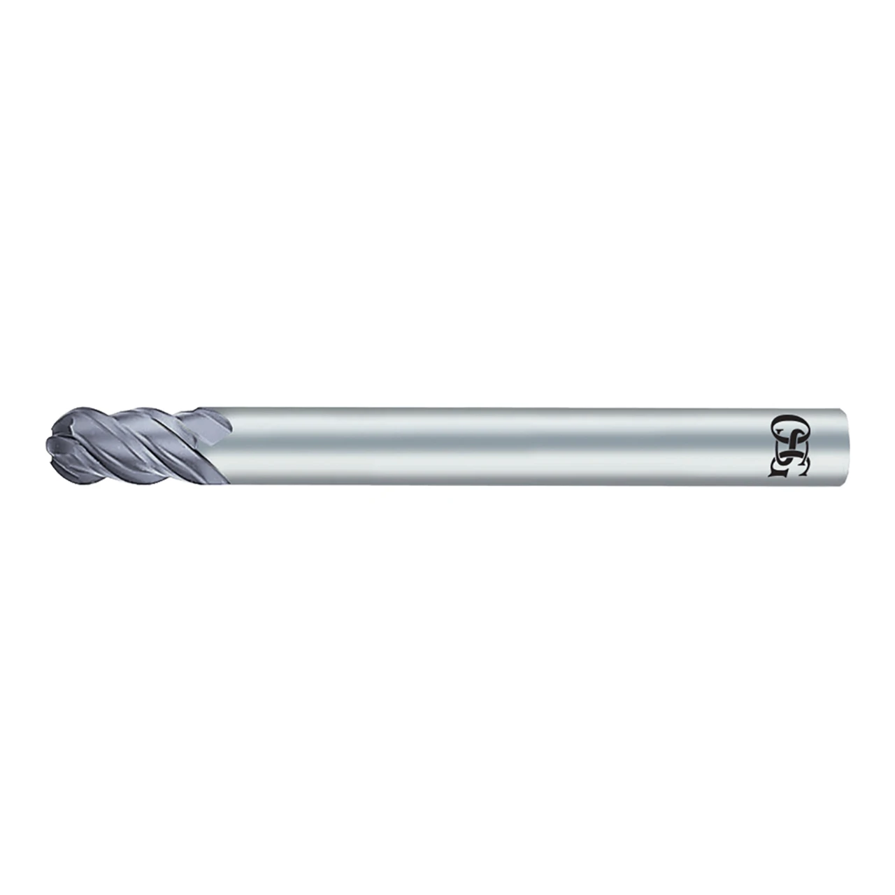 OSG 70300516 | EXOCARB 3/32" Diameter x 0.125" Shank x 0.375" LOC x 1.750" OAL x 0.047" Radius x 30 Degree Helix Angle 4 Flute DIAMOND Coated Carbide 7030 Ball End Mill